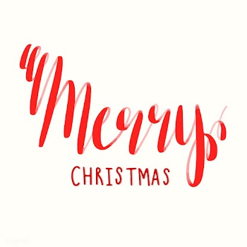 Merry Christmas typography vector in red | Free stock vector - 472576
