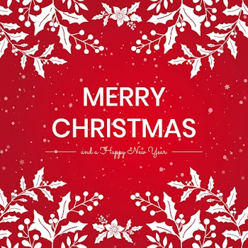 Merry Christmas vector message template social media post