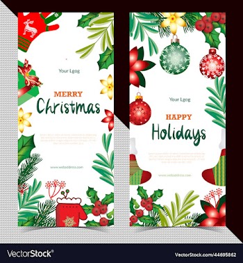 merry christmas vertical banner template