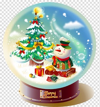 Merry Christmas water globe , Snow globe Christmas gift, Christmas Snowglobe with Snowman transparent background PNG clipart