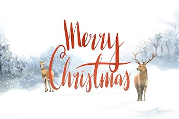 Merry Christmas watercolor typography vector | Free stock vector - 489694