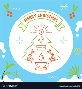 Merry christmas with coffee making vector image