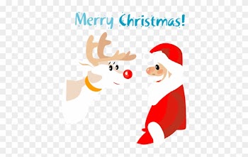 Merry Christmas With Santa And Rudolph - Christmas