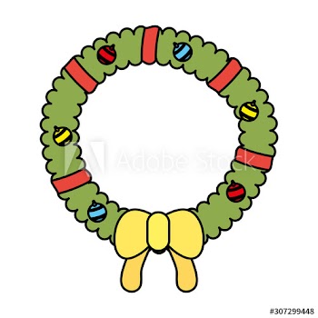 merry christmas wreath crown decoration