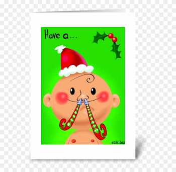 Merry Fat Kid Christmas Greeting Card - Geeignetes Kind Brennt Frohe Weihnachten Auf Karte