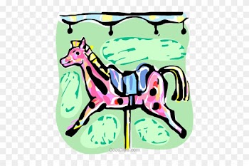 Merry Go Round Horse Royalty Free Vector Clip Art Illustration - Merry Go Round Horse Royalty Free Vector Clip Art Illustration