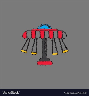 Merry-go-round icon in hatching style vector image