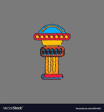 Merry-go-round icon in hatching style vector image