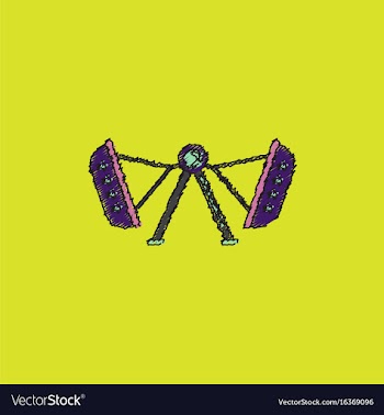 Merry-go-round icon in hatching style vector image