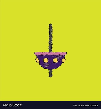 Merry-go-round icon in hatching style vector image