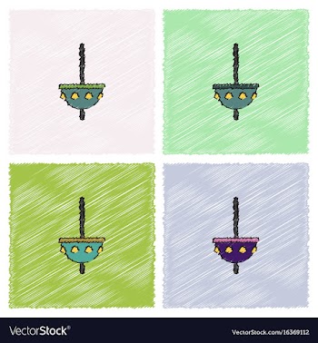 Merry-go-round icon in hatching style vector image