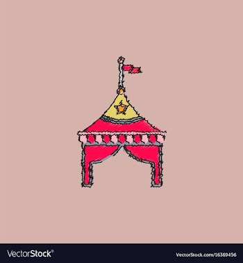 Merry-go-round icon in hatching style vector image