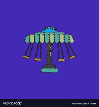 Merry-go-round icon in hatching style vector image