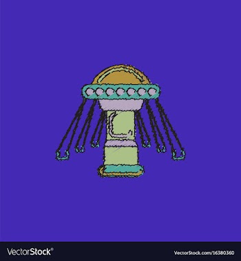 Merry-go-round icon in hatching style vector image