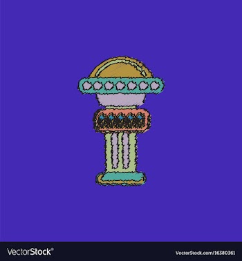 Merry-go-round icon in hatching style vector image