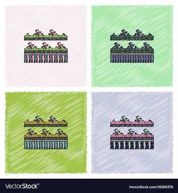 Merry-go-round icon in hatching style vector image