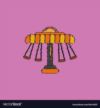 Merry-go-round icon in hatching style vector image