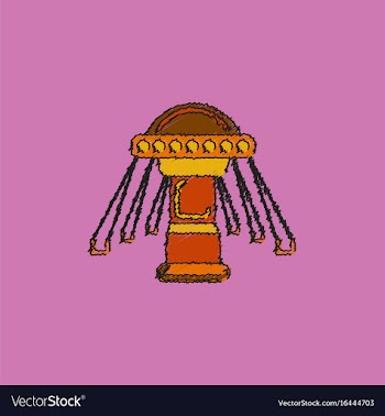 Merry-go-round icon in hatching style vector image