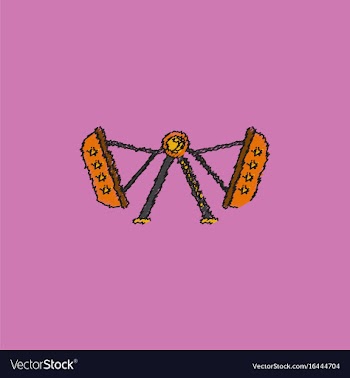 Merry-go-round icon in hatching style vector image