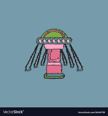 Merry-go-round icon in hatching style vector image