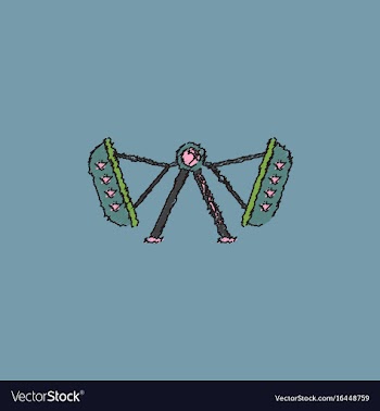 Merry-go-round icon in hatching style vector image