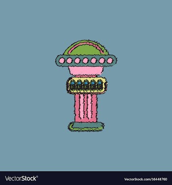 Merry-go-round icon in hatching style vector image