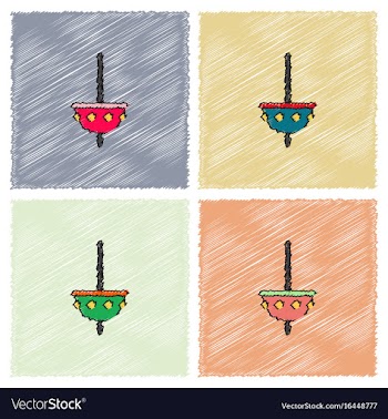 Merry-go-round icon in hatching style vector image