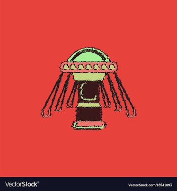 Merry-go-round icon in hatching style vector image
