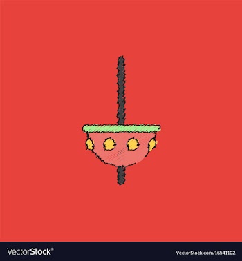 Merry-go-round icon in hatching style vector image