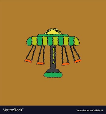 Merry-go-round icon in hatching style vector image