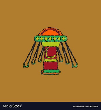 Merry-go-round icon in hatching style vector image