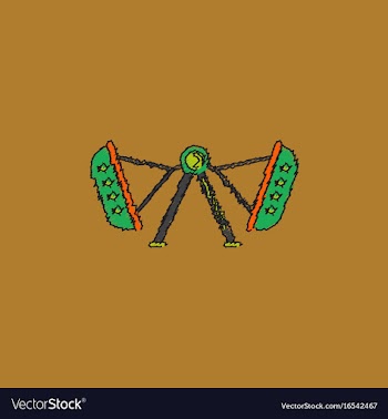 Merry-go-round icon in hatching style vector image