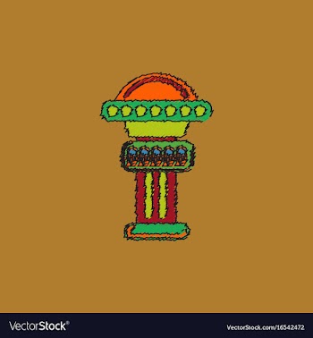 Merry-go-round icon in hatching style vector image