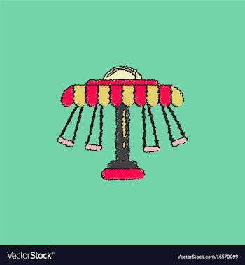 Merry-go-round icon in hatching style vector image