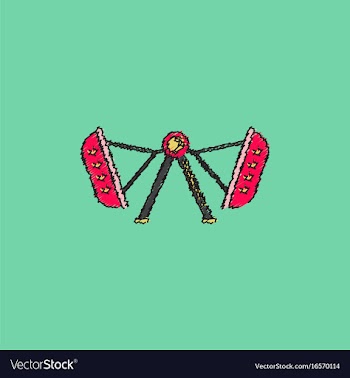 Merry-go-round icon in hatching style vector image