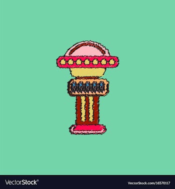 Merry-go-round icon in hatching style vector image