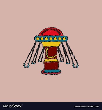 Merry-go-round icon in hatching style vector image