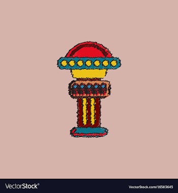 Merry-go-round icon in hatching style vector image