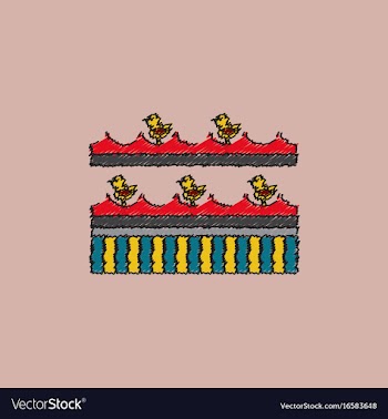 Merry-go-round icon in hatching style vector image