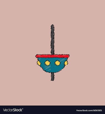 Merry-go-round icon in hatching style vector image