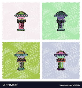 Merry-go-round icon in hatching style vector image