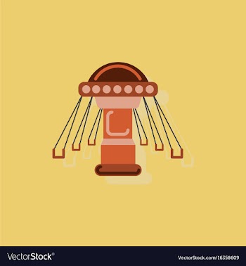 Merry-go-round icon in sticker style vector image