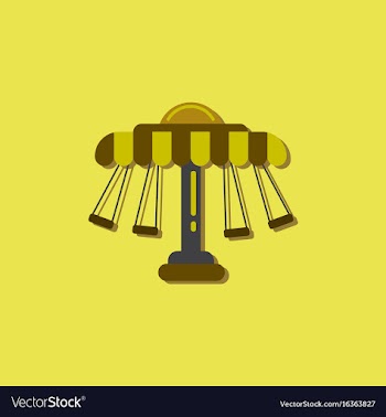Merry-go-round icon in sticker style vector image