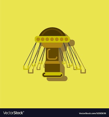 Merry-go-round icon in sticker style vector image