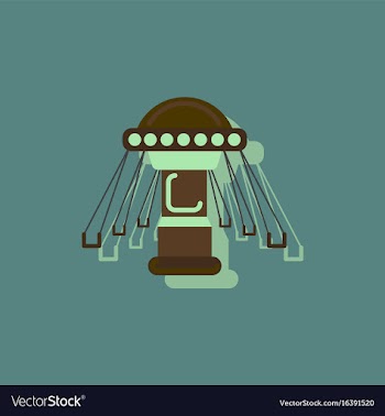 Merry-go-round icon in sticker style vector image