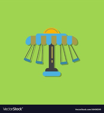 Merry-go-round icon in sticker style vector image