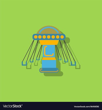 Merry-go-round icon in sticker style vector image
