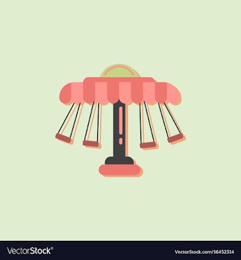 Merry-go-round icon in sticker style vector image