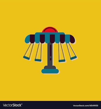 Merry-go-round icon in sticker style vector image