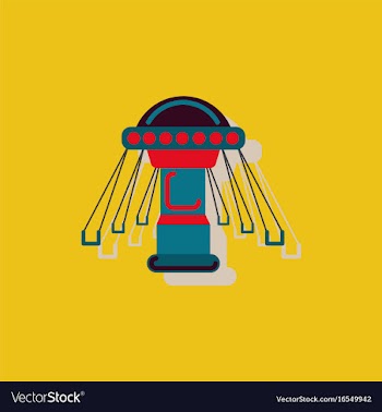Merry-go-round icon in sticker style vector image